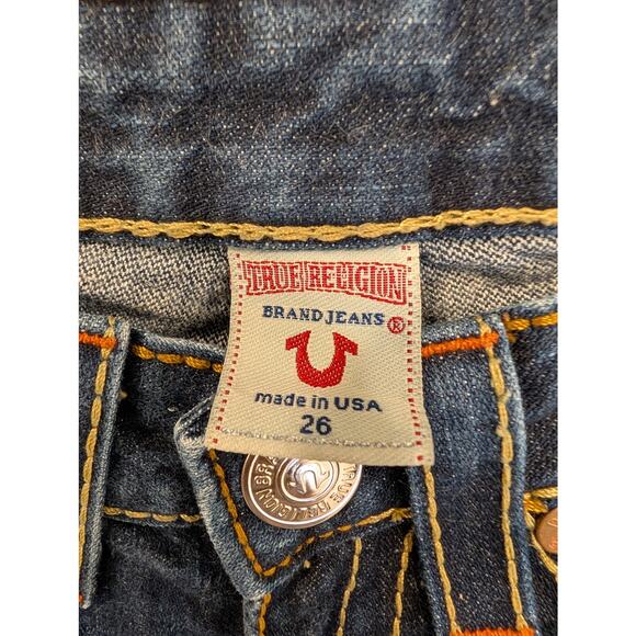 True Religion Johnny Jeans Flared Low Rise Flap Pocket Western Y2K - Size 26 - Picture 6 of 9